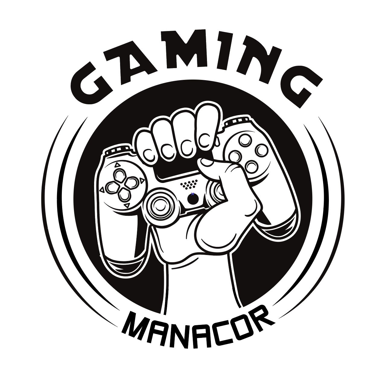 logo gaming manacor blanc i negra
