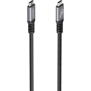 Cable USB 3.2 Tipo-C Aisens A107-0989/ USB Tipo-C Macho - USB Tipo-C Macho/ Hasta 100W/ 10Gbps/ 4m/ Negro