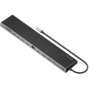 Docking USB Tipo-C Aisens ASUC-13P042-GR/ 2xUSB Tipo-C/ 1xUSB Tipo-C PD/ 2xUSB/ 2xHDMI/ 1xDisplayPort/ 1xLector de Tarjetas/ 1xJack 3.5mm/ 1xRJ45/Gris