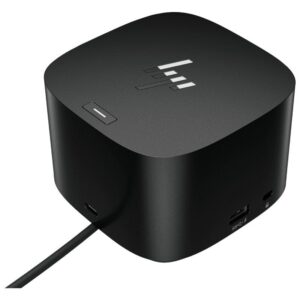 Docking USB Tipo-C HP G4/ 2xUSB/ 2xUSB Tipo-C/ 1xAC/ 1xHDMI/ 1xRJ45/ 2xDisplayPort/ 1xThunderbolt/ 2xUSB PD/ 1xUSB Tipo-C PD/ 2xTarjetas NIC/ Negro