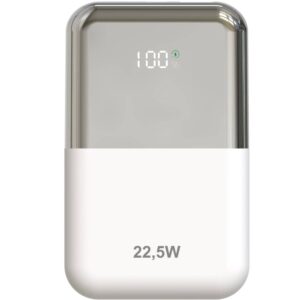 Powerbank 10000mAh Leotec LEPOW22W10WS/ 22.5W/ Blanco y Plata/ Incluye Cable USB Tipo-C