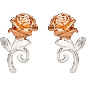 Pendientes Rosa La Bella y la Bestia Disney plata
